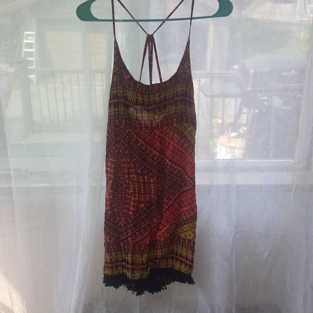 Dress cover up tassel fringe bottom bathing suite